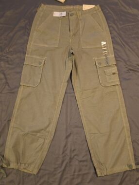 Womens Olive Cargo Pants with Utility Pockets